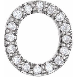 14K White .06 CTW Natural Diamond Initial O Earring Siddiqui Jewelers