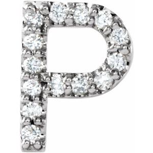 Platinum .05 CTW Natural Diamond Initial P Earring Siddiqui Jewelers
