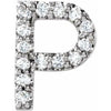 Sterling Silver .06 CTW Diamond Single Initial P Earring - Siddiqui Jewelers