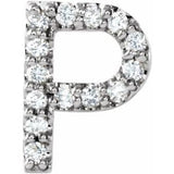 Sterling Silver .06 CTW Diamond Single Initial P Earring - Siddiqui Jewelers