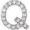 Sterling Silver .07 CTW Natural Diamond Initial Q Earring Siddiqui Jewelers