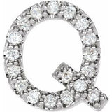 Sterling Silver .07 CTW Natural Diamond Initial Q Earring Siddiqui Jewelers