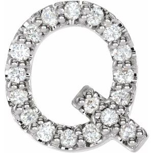 Platinum .07 CTW Natural Diamond Initial Q Earring Siddiqui Jewelers