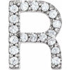 14K White .06 CTW Natural Diamond Initial R Earring Siddiqui Jewelers