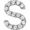 Platinum .05 CTW Natural Diamond Initial S Earring Siddiqui Jewelers