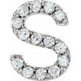 Platinum .05 CTW Natural Diamond Initial S Earring Siddiqui Jewelers