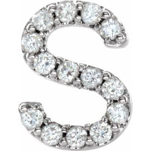 14K White .05 CTW Natural Diamond Initial S Earring Siddiqui Jewelers