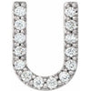 Sterling Silver .05 CTW Natural Diamond Initial U Earring Siddiqui Jewelers