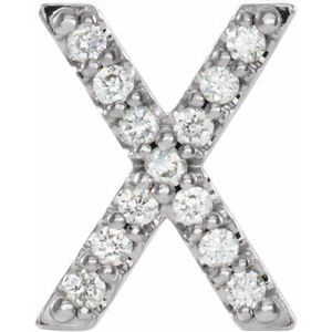 14K White .05 CTW Natural Diamond Initial X Earring Siddiqui Jewelers