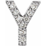 Platinum .04 CTW Natural Diamond Initial Y Earring Siddiqui Jewelers