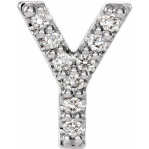 Platinum .04 CTW Natural Diamond Initial Y Earring Siddiqui Jewelers