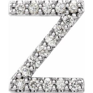 Sterling Silver .06 CTW Natural Diamond Initial Z Earring Siddiqui Jewelers