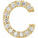 14K Yellow .05 CTW Natural Diamond Initial C Earring Siddiqui Jewelers