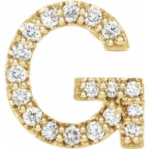 14K Yellow .06 CTW Natural Diamond Initial G Earring Siddiqui Jewelers
