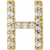 14K Yellow .05 CTW Natural Diamond Initial H Earring Siddiqui Jewelers