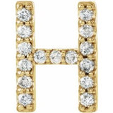 14K Yellow .05 CTW Natural Diamond Initial H Earring Siddiqui Jewelers