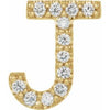 14K Yellow .05 CTW Natural Diamond Initial J Earring Siddiqui Jewelers