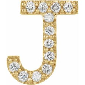 14K Yellow .05 CTW Natural Diamond Initial J Earring Siddiqui Jewelers