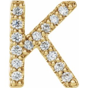 14K Yellow .05 CTW Natural Diamond Initial K Earring Siddiqui Jewelers