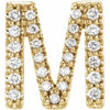 14K Yellow .07 CTW Natural Diamond Initial M Earring Siddiqui Jewelers
