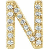 14K Yellow .06 CTW Natural Diamond Initial N Earring Siddiqui Jewelers