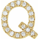 14K Yellow .07 CTW Natural Diamond Initial Q Earring Siddiqui Jewelers