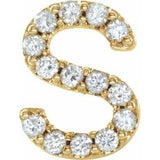 14K Yellow .05 CTW Natural Diamond Initial S Earring Siddiqui Jewelers