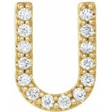 14K Yellow .05 CTW Natural Diamond Initial U Earring Siddiqui Jewelers