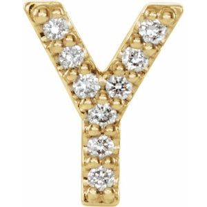 14K Yellow .04 CTW Natural Diamond Initial Y Earring Siddiqui Jewelers