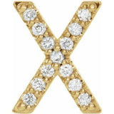 14K Yellow .05 CTW Natural Diamond Initial X Earring Siddiqui Jewelers