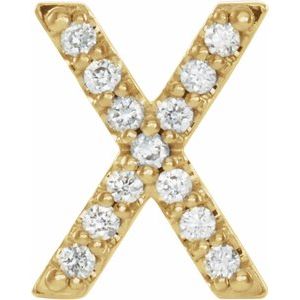 14K Yellow .05 CTW Natural Diamond Initial X Earring Siddiqui Jewelers