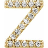 14K Yellow .06 CTW Diamond Single Initial Z Earring-Siddiqui Jewelers