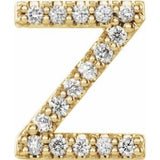 14K Yellow .06 CTW Natural Diamond Initial Z Earring Siddiqui Jewelers