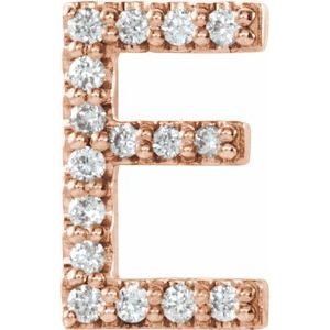 14K Rose .06 CTW Natural Diamond Initial E Earring Siddiqui Jewelers