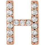 14K Rose .05 CTW Natural Diamond Initial H Earring Siddiqui Jewelers
