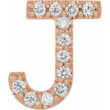 14K Rose .05 CTW Natural Diamond Initial J Earring Siddiqui Jewelers