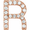 14K Rose .06 CTW Natural Diamond Initial R Earring Siddiqui Jewelers