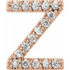 14K Rose .06 CTW Natural Diamond Initial Z Earring Siddiqui Jewelers