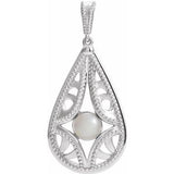 Sterling Silver Vintage-Inspired Freshwater Cultured Pearl Pendant - Siddiqui Jewelers