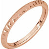 14K Rose 2 mm Half Round Band with Hammer Finish Size 6.5 - Siddiqui Jewelers