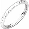 14K White 2 mm Half Round Band with Hammer Finish Size 5 - Siddiqui Jewelers