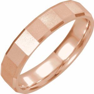 14K Rose 5 mm Geometric Band  Size 11 - Siddiqui Jewelers