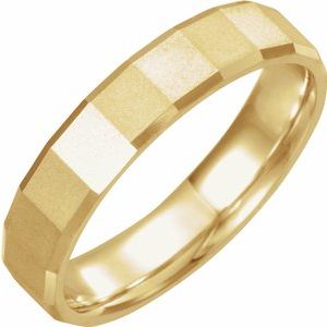 14K Yellow 5 mm Geometric Band  Size 11 - Siddiqui Jewelers
