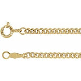 14K Yellow 2.25 mm Solid Curb Link 18" Chain   -Siddiqui Jewelers