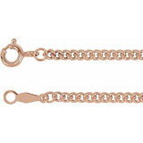14K Rose 2.25 mm Solid Curb Link 20" Chain-Siddiqui Jewelers