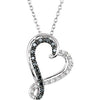 Sterling Silver 1/5 CTW Black & White Diamond Heart 18" Necklace - Siddiqui Jewelers