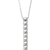 14K White Pyramid Bar 16-18" Necklace - Siddiqui Jewelers