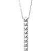 14K White Pyramid Bar 24" Necklace - Siddiqui Jewelers