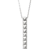 14K White Pyramid Bar 24" Necklace - Siddiqui Jewelers