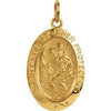 14K Yellow 19x14 mm Oval St. Christopher Medal-Siddiqui Jewelers